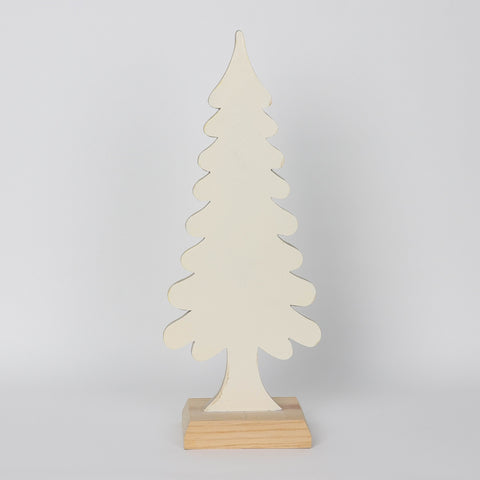 Christmas 6.375*4*16.5'' White Resin Tree W/Mdf Base Décor | Christmas Decor | Festive Holiday Decoration