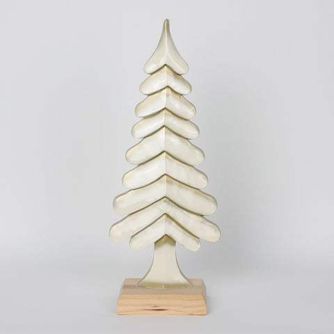 Christmas 6.375*4*16.5'' White Resin Tree W/Mdf Base Décor | Christmas Decor | Festive Holiday Decoration
