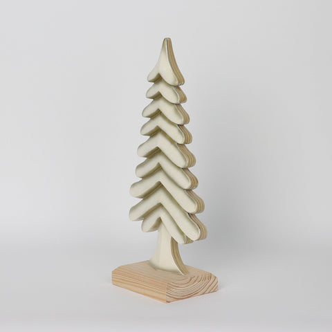 Christmas 5.875*3.5*13.25'' White Resin Tree W/Mdf Base Décor | Christmas Decor | Festive Holiday Decoration