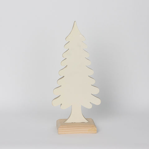 Christmas 5.875*3.5*13.25'' White Resin Tree W/Mdf Base Décor | Christmas Decor | Festive Holiday Decoration