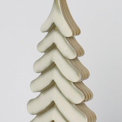 Christmas 4.875*3*9.5'' White Resin Tree W/Mdf Base Décor | Christmas Decor | Festive Holiday Decoration