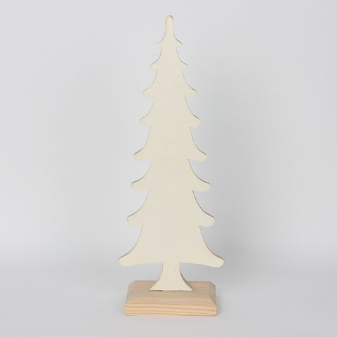 Christmas 5*875*4*16.25'' White Resin Tree W/Mdf Base Décor | Christmas Decor | Festive Holiday Decoration