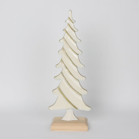 Christmas 5*875*4*16.25'' White Resin Tree W/Mdf Base Décor | Christmas Decor | Festive Holiday Decoration