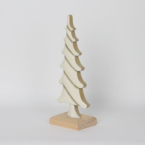 Christmas 5*3.5*13.25'' White Resin Tree W/Mdf Base Décor | Christmas Decor | Festive Holiday Decoration