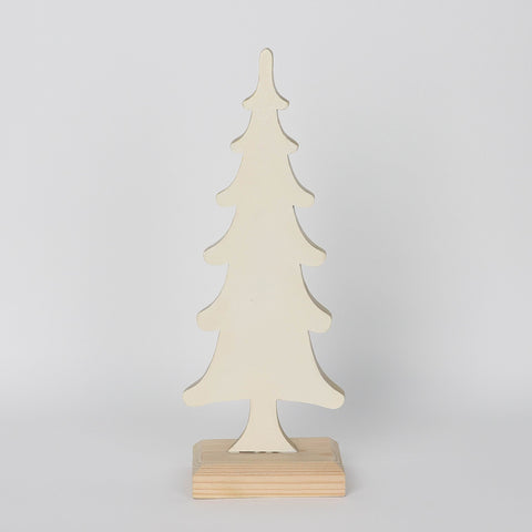 Christmas 5*3.5*13.25'' White Resin Tree W/Mdf Base Décor | Christmas Decor | Festive Holiday Decoration