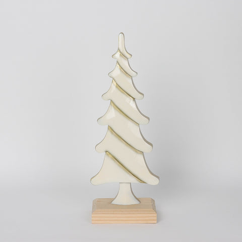 Christmas 5*3.5*13.25'' White Resin Tree W/Mdf Base Décor | Christmas Decor | Festive Holiday Decoration