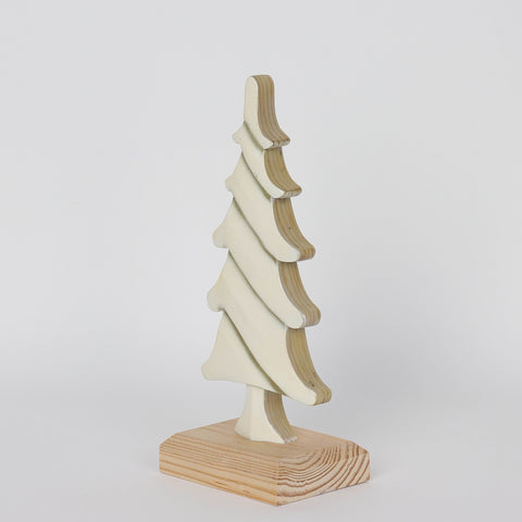 Christmas 4.0*3.0*9.5'' White Resin Tree W/Mdf Base Décor | Christmas Decor | Festive Holiday Decoration