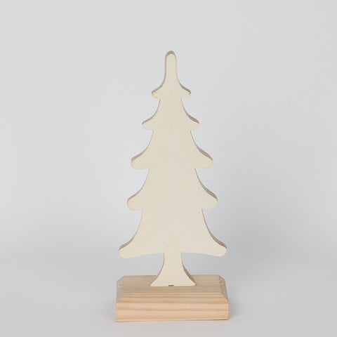 Christmas 4.0*3.0*9.5'' White Resin Tree W/Mdf Base Décor | Christmas Decor | Festive Holiday Decoration