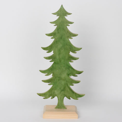 Christmas 7*4*16.25'' Green Resin Tree W/Mdf Base Décor | Christmas Decor | Festive Holiday Decoration