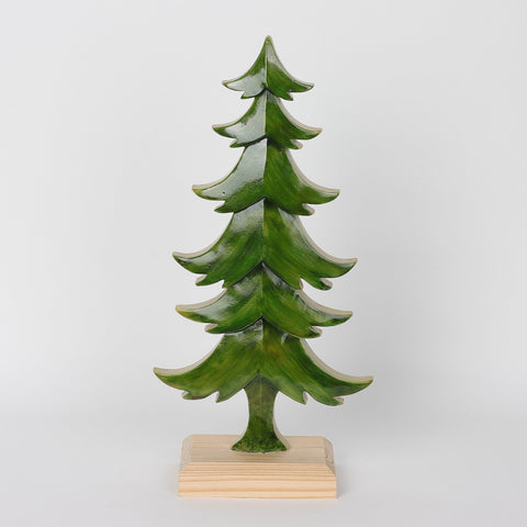 Christmas 6.5*3.5*13.25'' Green Resin Tree W/Mdf Base Décor | Christmas Decor | Festive Holiday Decoration