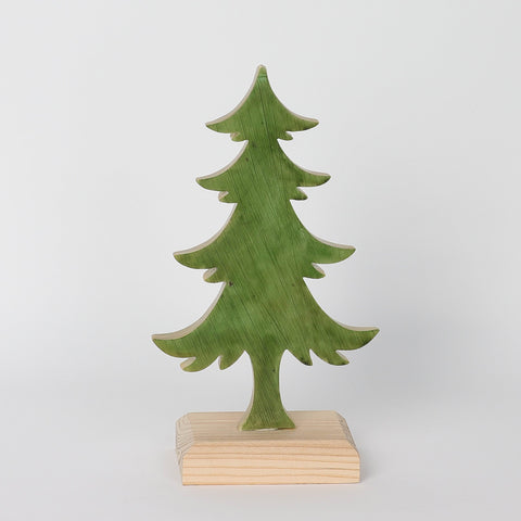 Christmas 5.25*3*9.5'' Green Resin Tree W/Mdf Base Décor | Christmas Decor | Festive Holiday Decoration
