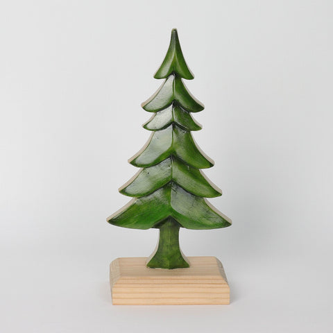 Christmas 5.25*3*9.5'' Green Resin Tree W/Mdf Base Décor | Christmas Decor | Festive Holiday Decoration