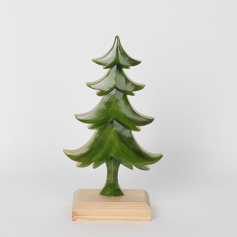 Christmas 5.25*3*9.5'' Green Resin Tree W/Mdf Base Décor | Christmas Decor | Festive Holiday Decoration