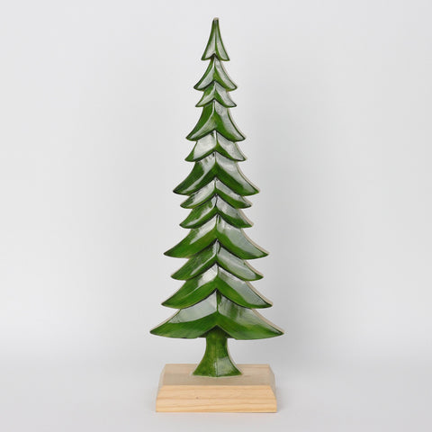 Christmas 5.75*4*16.5'' Green Resin Tree W/Mdf Base Décor | Christmas Decor | Festive Holiday Decoration