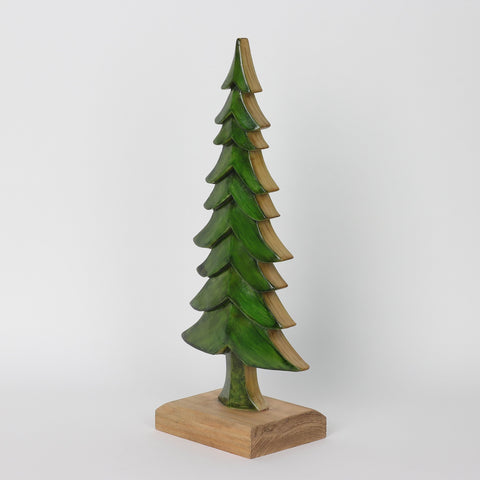 Christmas 5.5*3.5*13.25'' Green Resin Tree W/Mdf Base Décor | Christmas Decor | Festive Holiday Decoration