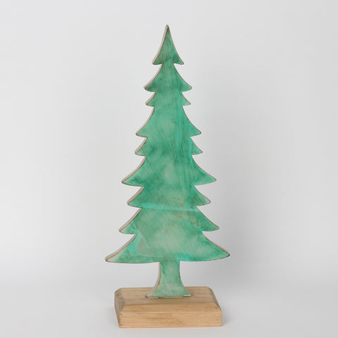 Christmas 5.5*3.5*13.25'' Green Resin Tree W/Mdf Base Décor | Christmas Decor | Festive Holiday Decoration