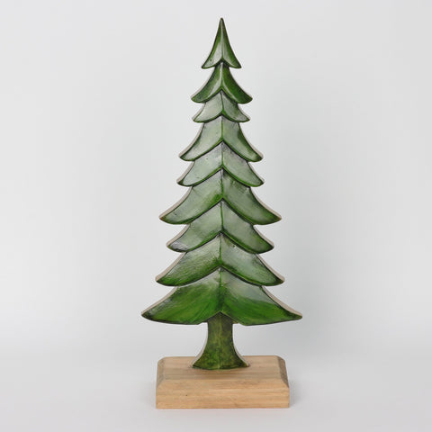 Christmas 5.5*3.5*13.25'' Green Resin Tree W/Mdf Base Décor | Christmas Decor | Festive Holiday Decoration