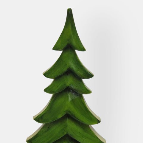 Christmas 4.25*3*9.5'' Green Resin Tree W/Mdf Base Décor | Christmas Decor | Festive Holiday Decoration