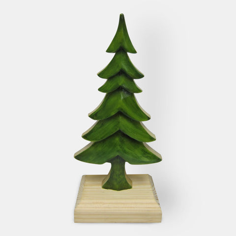 Christmas 4.25*3*9.5'' Green Resin Tree W/Mdf Base Décor | Christmas Decor | Festive Holiday Decoration