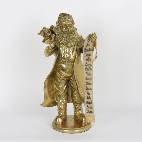 Christmas Table Top: Gold Santa 18.5-Inch | Festive Holiday Decoration