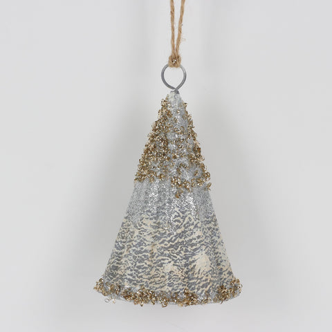 Christmas Silver Sparkle Metal Tree Ornament