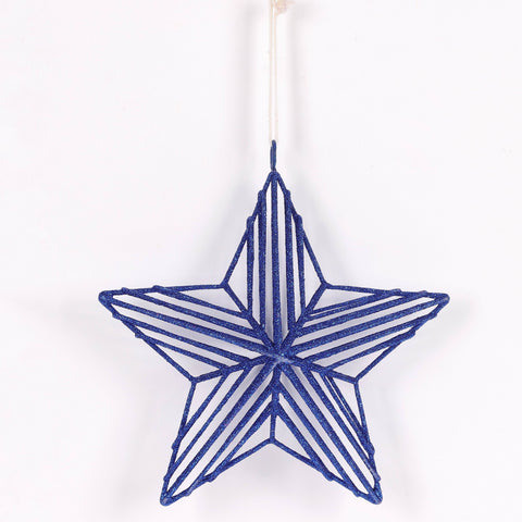 Christmas Blue Star Ornament Décor - Elegant Holiday Tree Accent