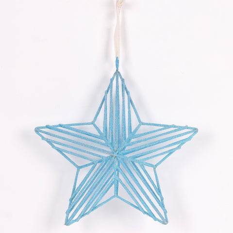 Christmas Pale Blue Star Ornament Décor - Soft Elegant Holiday Tree Accent