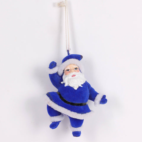 Christmas Blue Dancing Santa Ornament Décor - Fun Holiday Tree Decoration