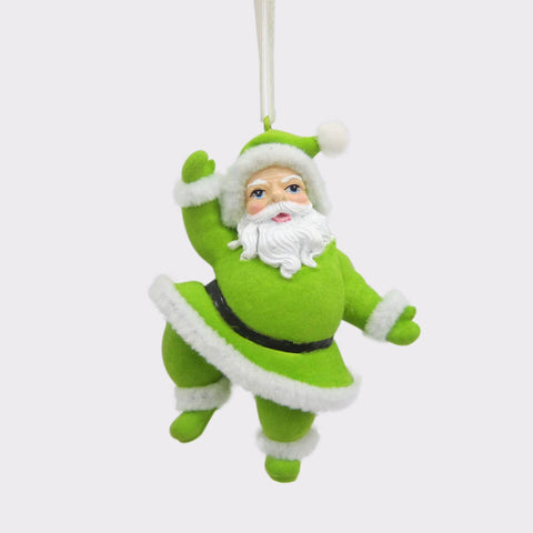 Christmas Green Santa Ornament Décor - Festive Holiday Tree Accent