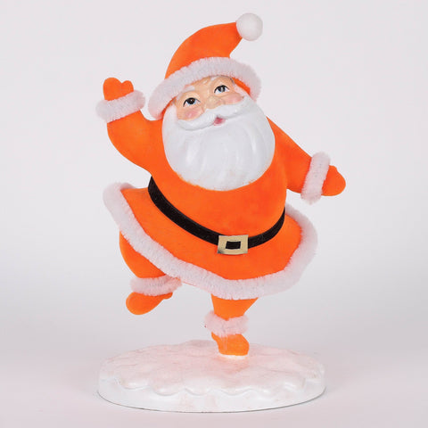 Christmas Orange Dancing Santa Table Décor - Fun Holiday Accent