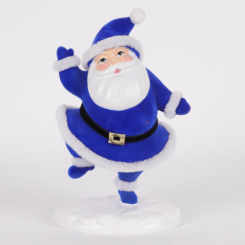 Christmas Blue Dancing Santa Table Décor - Playful Holiday Accent
