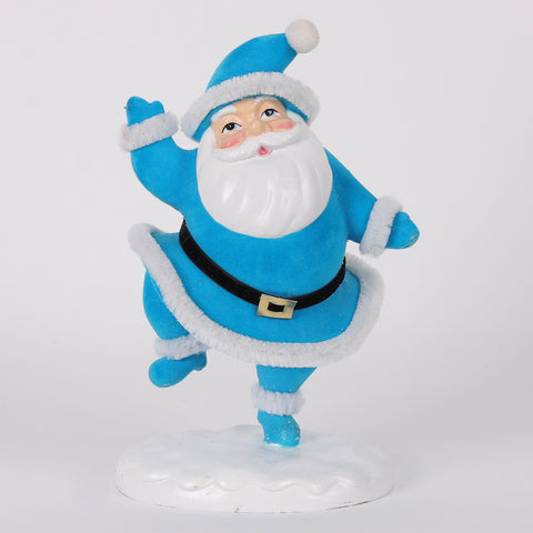 Christmas Pale Blue Dancing Santa Table Décor - Elegant Holiday Accent