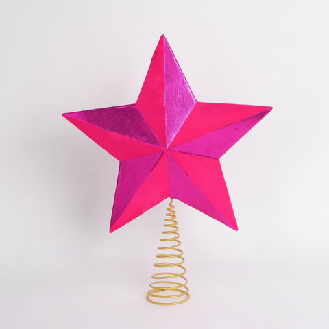 Christmas Pink Star Tree Topper Décor - Candyland Theme