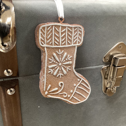 4.25 X 0.5 "H Gingerbread Stocking Ornament