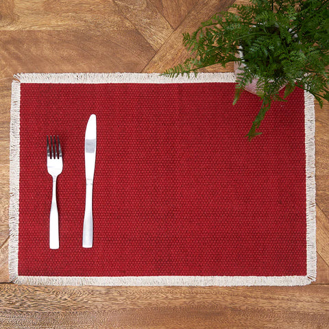 Fringed Cherry Placemat 14in. x 20in.