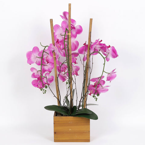 Nearly Natural Orchid Phalaenopsis Artificial Arrangement in Vase