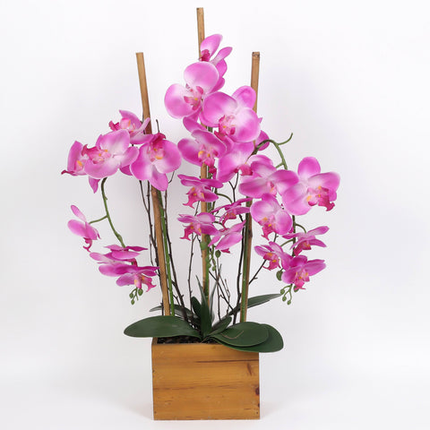 Nearly Natural Orchid Phalaenopsis Artificial Arrangement in Vase