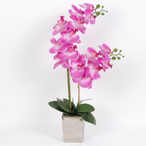 Nearly Natural Orchid Phalaenopsis Artificial Arrangement in Vase