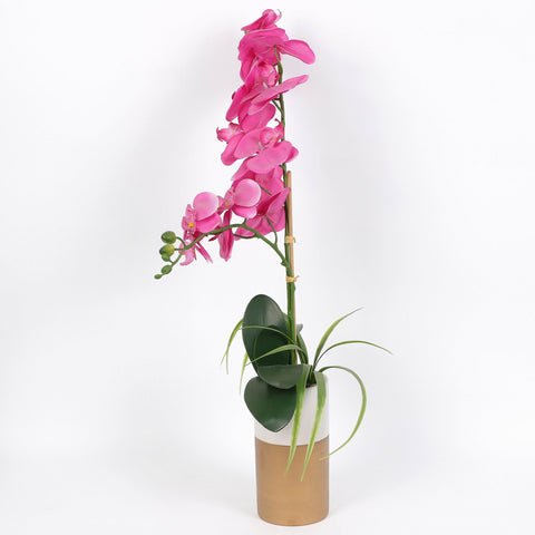 Nearly Natural Orchid Phalaenopsis Artificial Arrangement in Vase