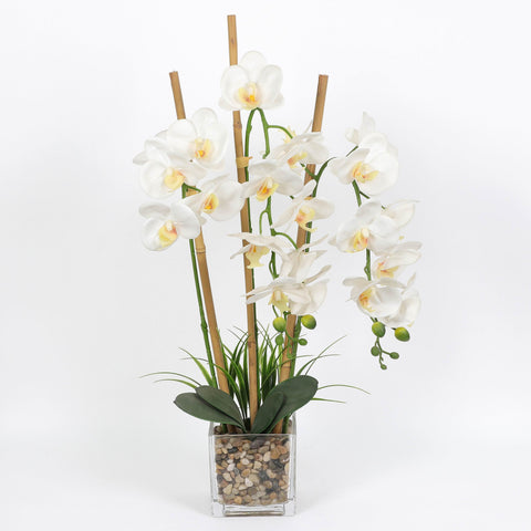 Nearly Natural Orchid Phalaenopsis Artificial Arrangement in Vase