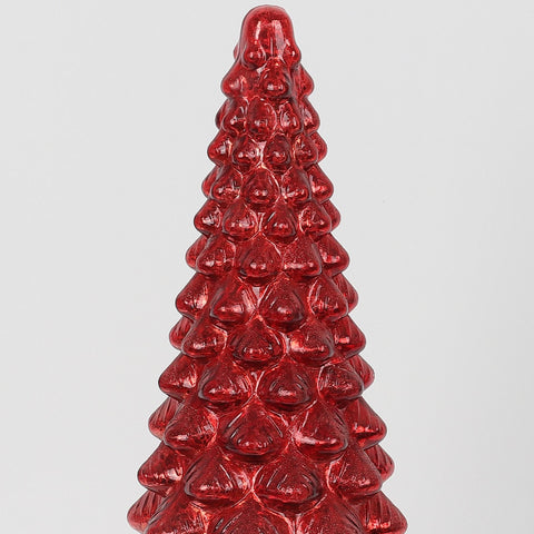 Christmas 8.0*20.0''Red Glass Tree Décor W/Lite
