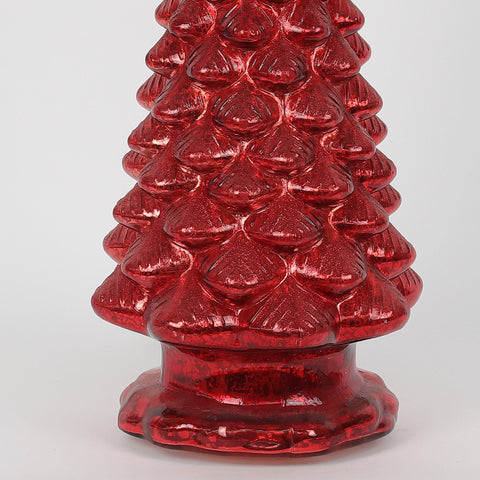 Christmas 8.0*20.0''Red Glass Tree Décor W/Lite