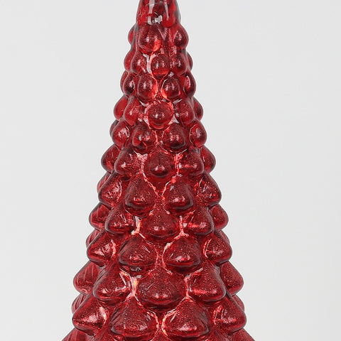 Christmas 7.5*16.0*0.0''Red Glass Tree Décor W/Lite