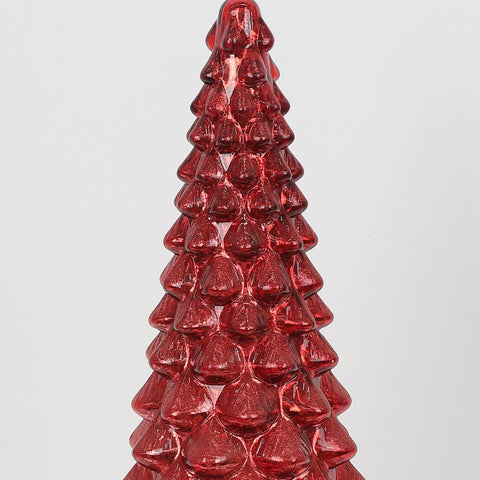 Christmas 5.0*13.0*0.0''Red Glass Tree Décor W/Lite