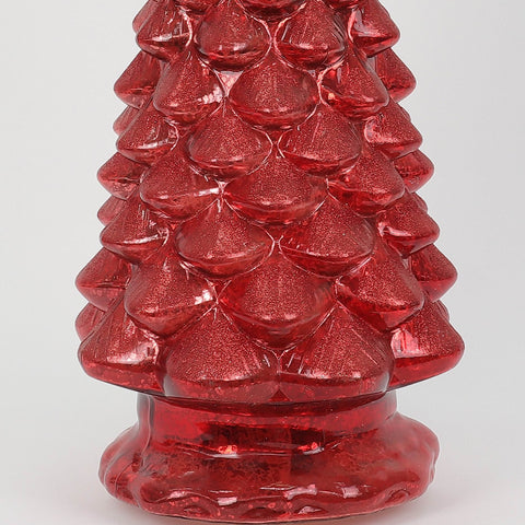 Christmas 5.0*13.0*0.0''Red Glass Tree Décor W/Lite