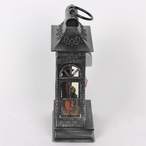 6.5*3.625*11.375'' Black Water Lantern W/Witch Décor