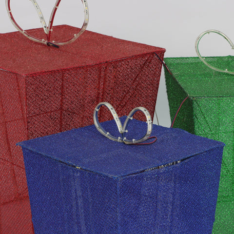 S/3 Pre-Lit Gift Boxes Décor