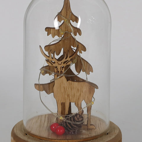 Christmas Glass Dome W/ Led Decor