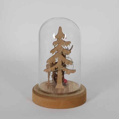 Christmas Glass Dome W/ Led Decor