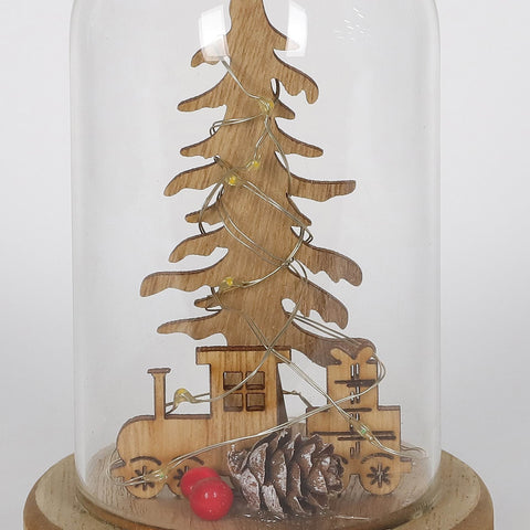 Christmas Glass Dome W/ Led Decor